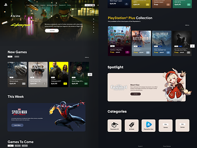 Playstation Store Redesign clean design flat games minimal playstation ps4 ps5 ui ux web website