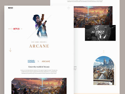 Arcane TV Show Concept arcane clean concept design header lol minimal netflix tv ui ux web website