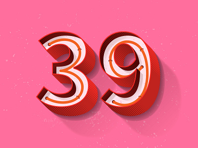 39 illustration neon number