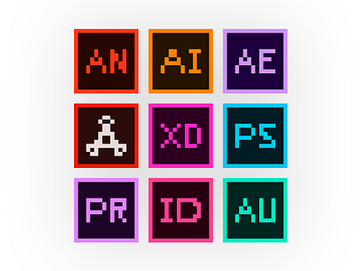 8-Bit Adobe Icons 8 bit adobe icons