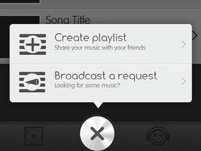 Rotating Menu for Music Application interface ios iphone ui ux