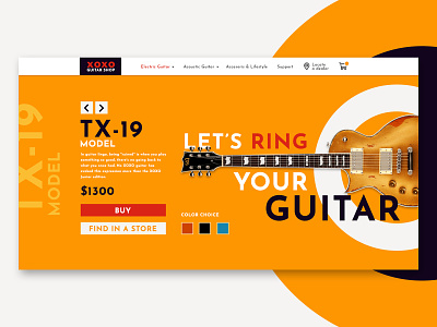 Guitar Shop Landing Page app branding design design inspiration flat minimal typography ui ux web