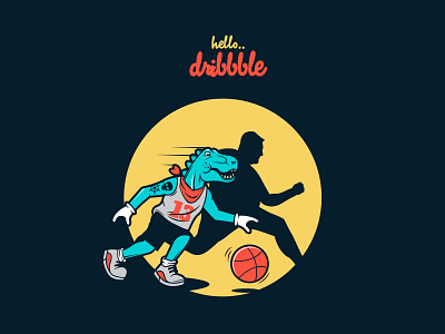 HELLO DRIBBBLE characterdesign design hellodribbble illustration t rex vector