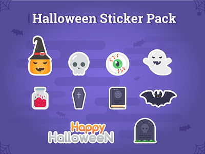 Halloween Sticker Pack design dribbble flat halloween icons sticker stickers