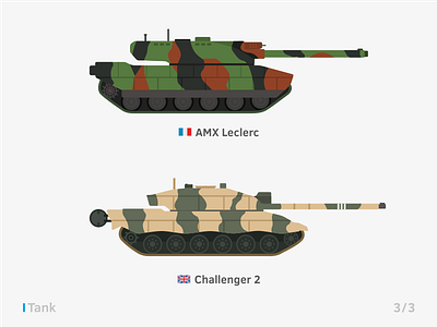 Tank collection 3/3 amx leclerc army challenger2 flat france leclerc military uk united kingdom