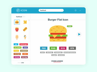 Ficon - free icons app burger fastfood ficon flat free icons vector web