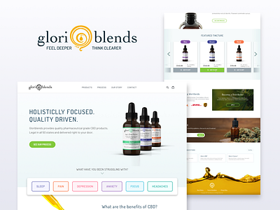 Gloriblends Website Design + Build branding cbd cbd oil mockup oil dropper ui uidesign user inteface ux webdesign website