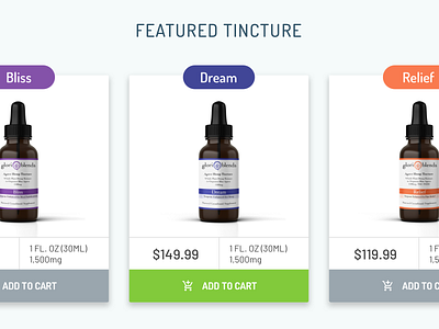 Tincture Product Carousel branding cbd cbd oil ecommerce mockup online store products page ui ui web design user inteface web design webdesign