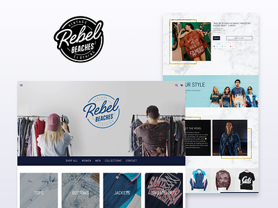 Rebel Beaches Online Store apparel beaches clothing custom theme ecommerce homepage online online store rebel shopify shopify plus shopping theme ui design vintage web design