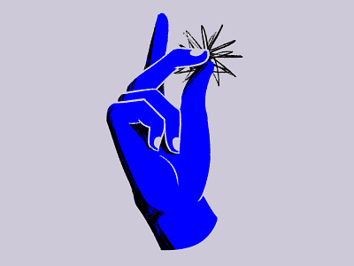 Superhero blue hand illustration