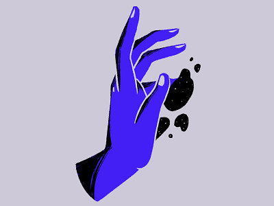 Mystery blue hand illustration