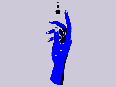 Bite blue hand illustration