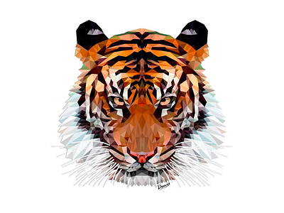 Tiger animal art design lowpoly tiger vector