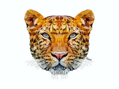 Leopardo de Amur animal art graphic design leopard lowpoly vector