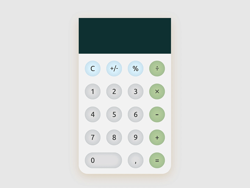 4. Calculator by Samantha Matheson on Dribbble