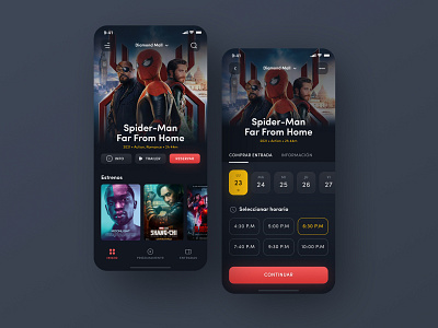 Caribbean Cinemas - Mobile app design ui ux