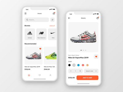 Shoes Store - App Design app design ui web