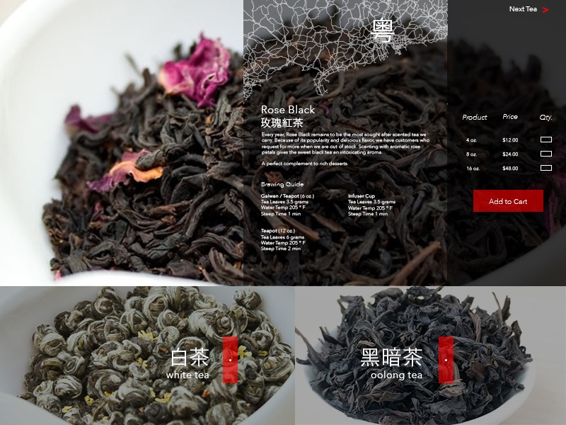 Product Page Red Blossom Tea Vo. by Whitney Pesek on Dribbble