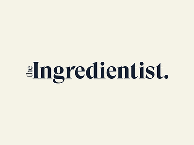 Final Wordmark for The Ingredientist beauty industry branding clean beauty consulting logo graphic design gt super logo navy type