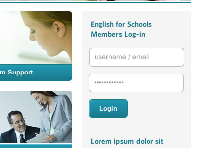 Cambridge English for Schools (snippet) 3d buttons design microsite