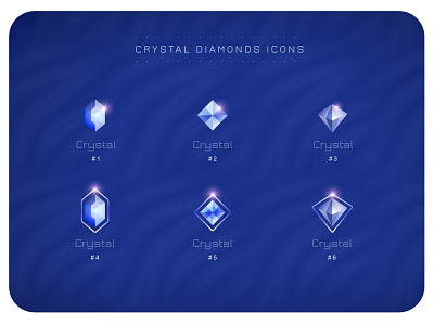 Crystal Diamonds Icons blue crystal diamond edgy elegant glow icon lines logo