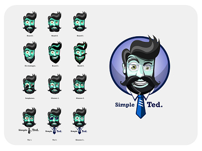 Simple Beard Illustration logo design beard glasses haircut illustration logo men simple sweet vector