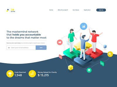 Landing page Illustration design blue community illustrations community logo elegant graphic illustrations isometric art isometric illustration landing design landing page minimal network illustrations networking social media design vector webdesigner