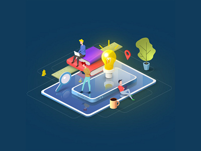 Community Isometric People Illustration art collaborative colorful community graphic illustration illustration art illustrator isometric isometric illustration material design office design people people illustration sweet design vector