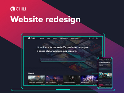 Chili website redesign | master project work 2018 chili cinema design ecommerce movie responsive shop streaming ui ui design ux design web design webdesign website