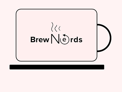 Brew Nerds Logo 2 black and white branding coffee concept design fun project logo