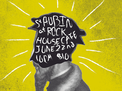 St. Aubin Rock House Show band poster defacement st. aubin