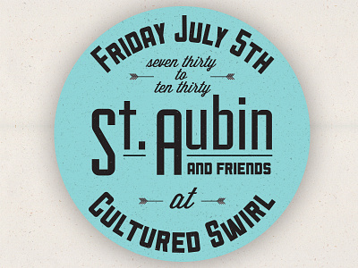 St. Aubin at Cultured Swirl badge band poster