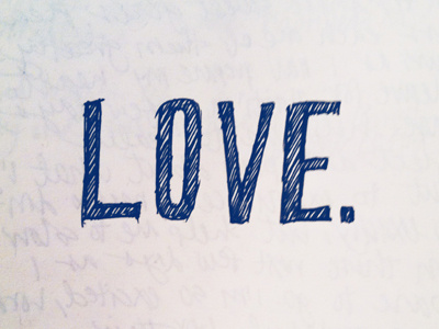 Love. doodle ink typography
