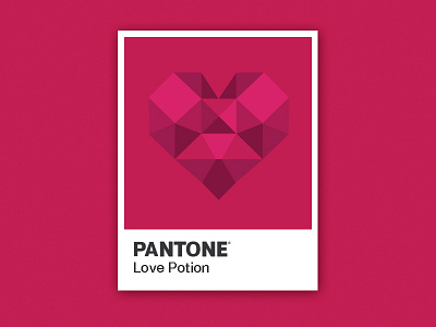 PANTONE OBJECTS – Love potion heart icons illustration pantone pantone color chips