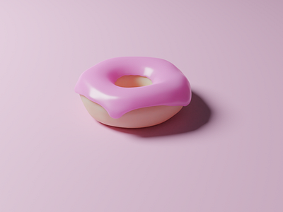 Materials and Lighting: 3D Doughnut 3d 3d art 3d doughnut 3d modeling blender blender3d donut doughnut materials modelling pink render