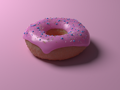 3D Doughnut with Sprinkles 3d 3d art 3d artist 3d modeling 3d render 3d rendering blender blender3d blender3dart bump and displacement doughnut doughnuts lighting modelling particles render sprinkles texture