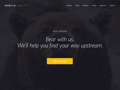 Mobile Agility - 404 404 bear error mobile website