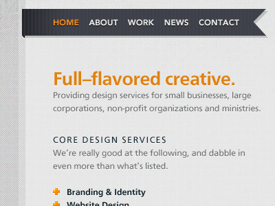 Full–flavored creative. grey texture website