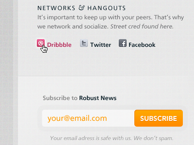 Networks & Hangouts button grey texture website