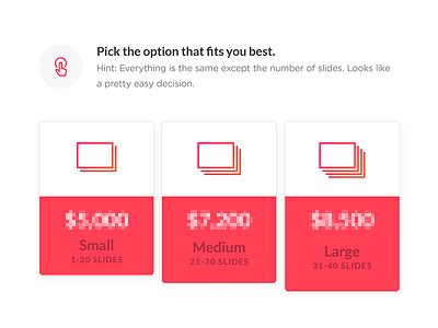 Options plans pricing red table website