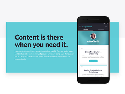 Content Feature - Marketing Website android card content flex website
