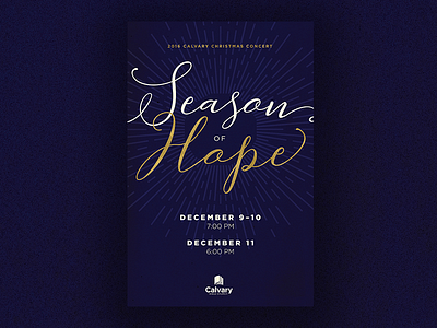 Season of Hope - Christmas Concert Poster christmas concert foil gold poster script starburst