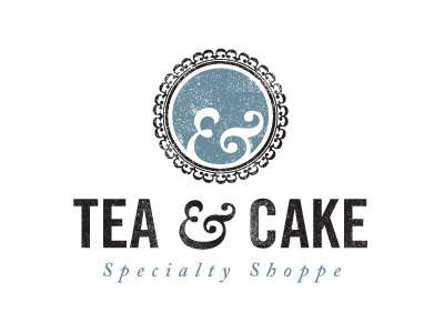 Tea & Cake ampersand logo vintage