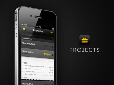 Projects Render app black business icon iphone projects yellow