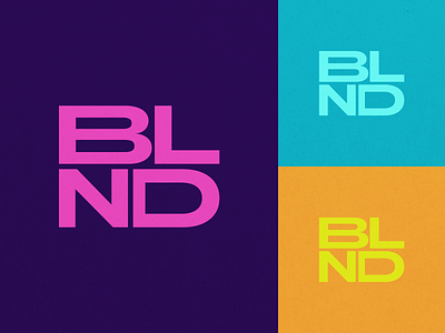 BLND Logo Exploration blend blended blue brand strategy branding exploration health logo mental health orange pink purple teal vector visual identity wellness yellow