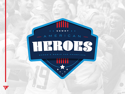 USWNT - American Heroes Badge badge blue brand branding champion championship champs design fifa fifa world cup futbol icon illustration red soccer sports uswnt vector white world cup