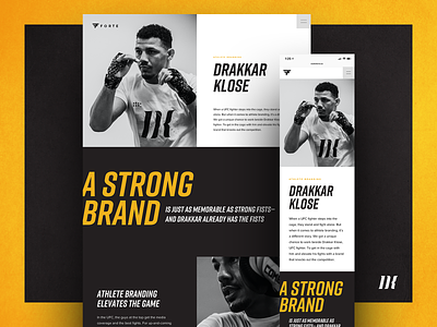 Drakkar Klose Case Study athlete branding black branding case study drakkar gold mma responsive sports branding sports marketing ufc website website design