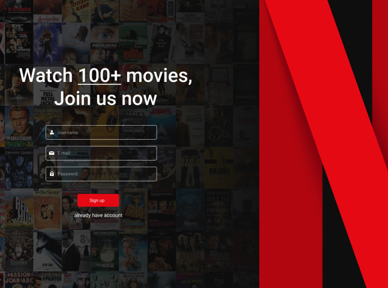 Netflix Sign up page by Yusif Mammadov on Dribbble
