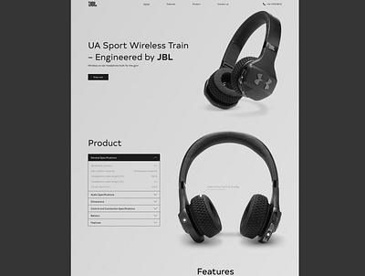 JBL Headphones Landing page design headphones landing page web design