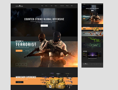 CSGO Webpage Redesign design game game page design game webpage design graphic design landing page ui ui design uiux web design web site